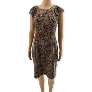 Calvin Klein Leopard Print Short Sleeve Dress Size 6
